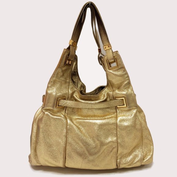 Michael Michael Kors Gold Leather Shoulder Bag - Picture 9 of 9